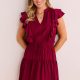 Agnes Dress- Maroon-USX9ICW